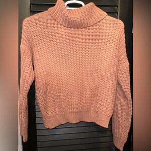 Cozy Pink Turtleneck Sweater
